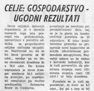 Celje: Gospodarstvo – dobri rezultati